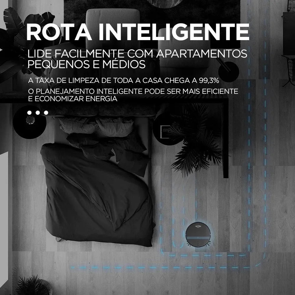Robô Aspirador 3 em 1: Varre, Aspira e Passa Pano
