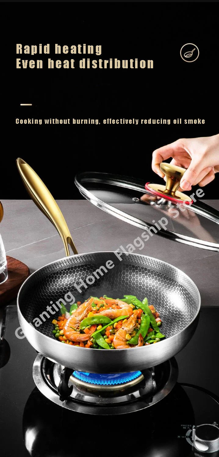 Wok/Frigideira de Aço Inoxidável 316