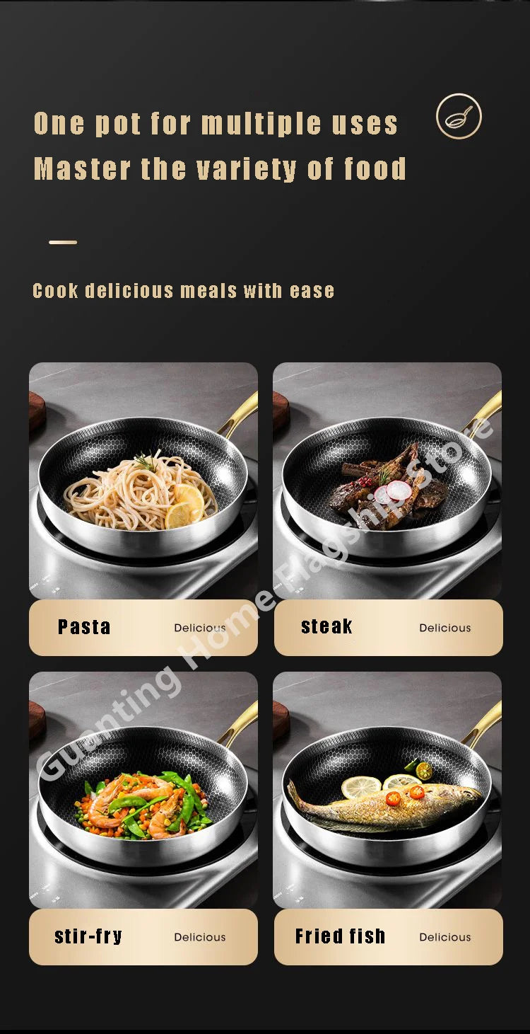 Wok/Frigideira de Aço Inoxidável 316